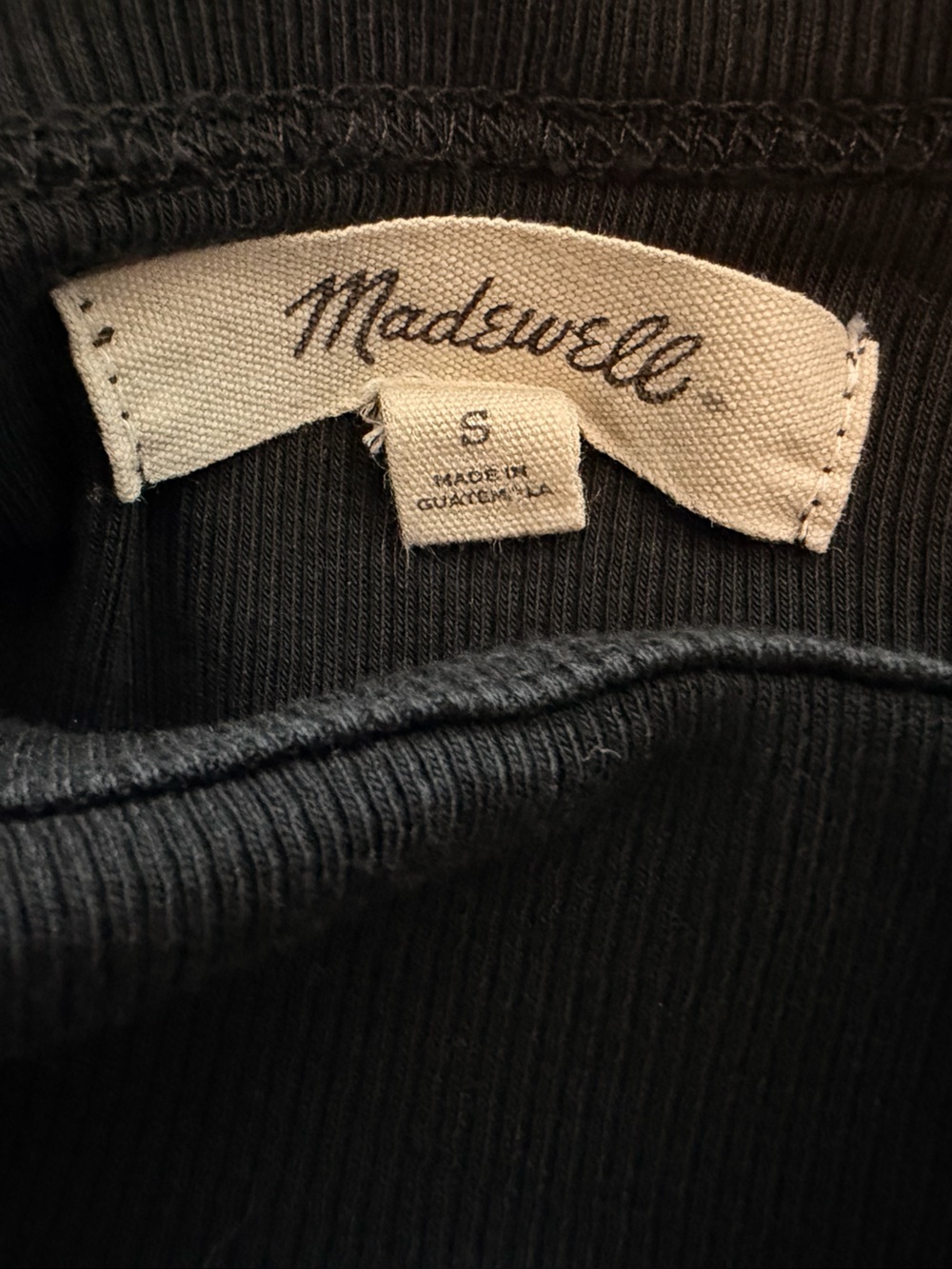 Madewell Black Ribbed Racerback Tank - Picture 2 of 2